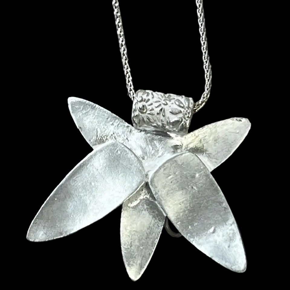 Artisan-Made Silver Floral Necklace