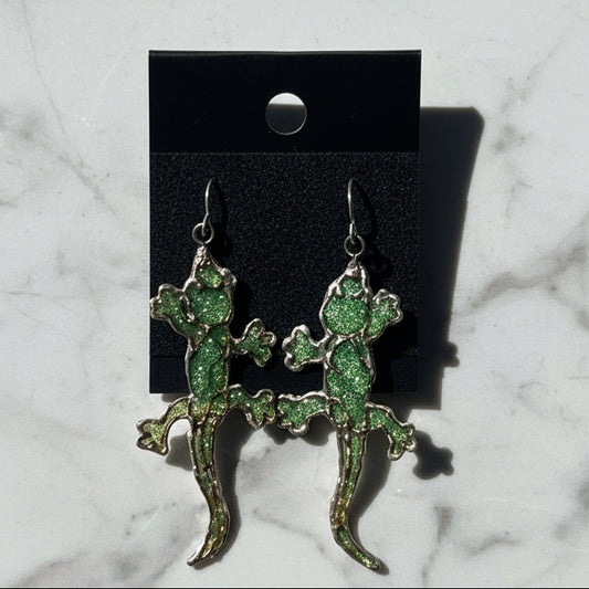 Project X Silver Syringe Lizard Earrings