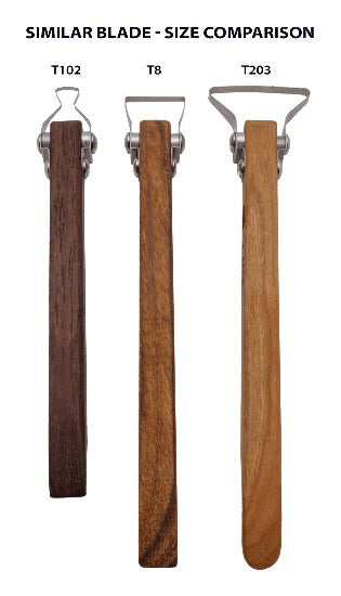 T8 Wedge Pottery Trimming Tool w/ Flat Head Handle - Clay Revolution