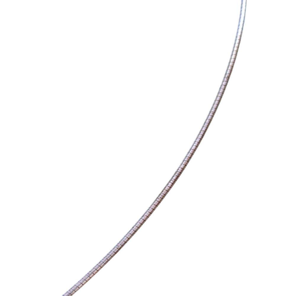 Sterling Silver Snake Chain Necklace with Tube Friction Clasp
