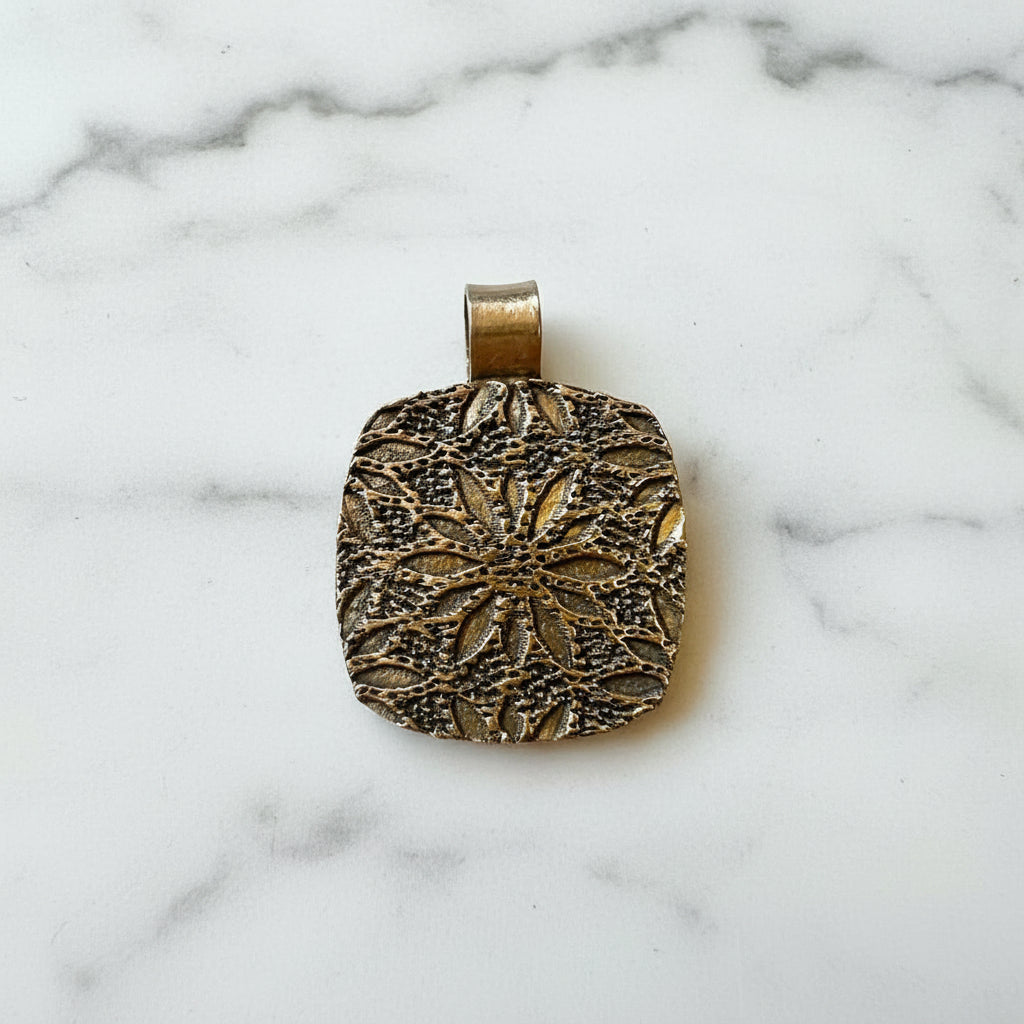 Pendant Component-Artisan Made-Textured and Double Sided