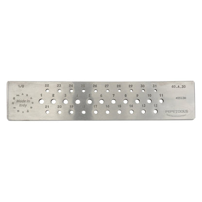 Round Wire Draw Plate, 6mm - 3mm, 31 Holes, Hardened Steel