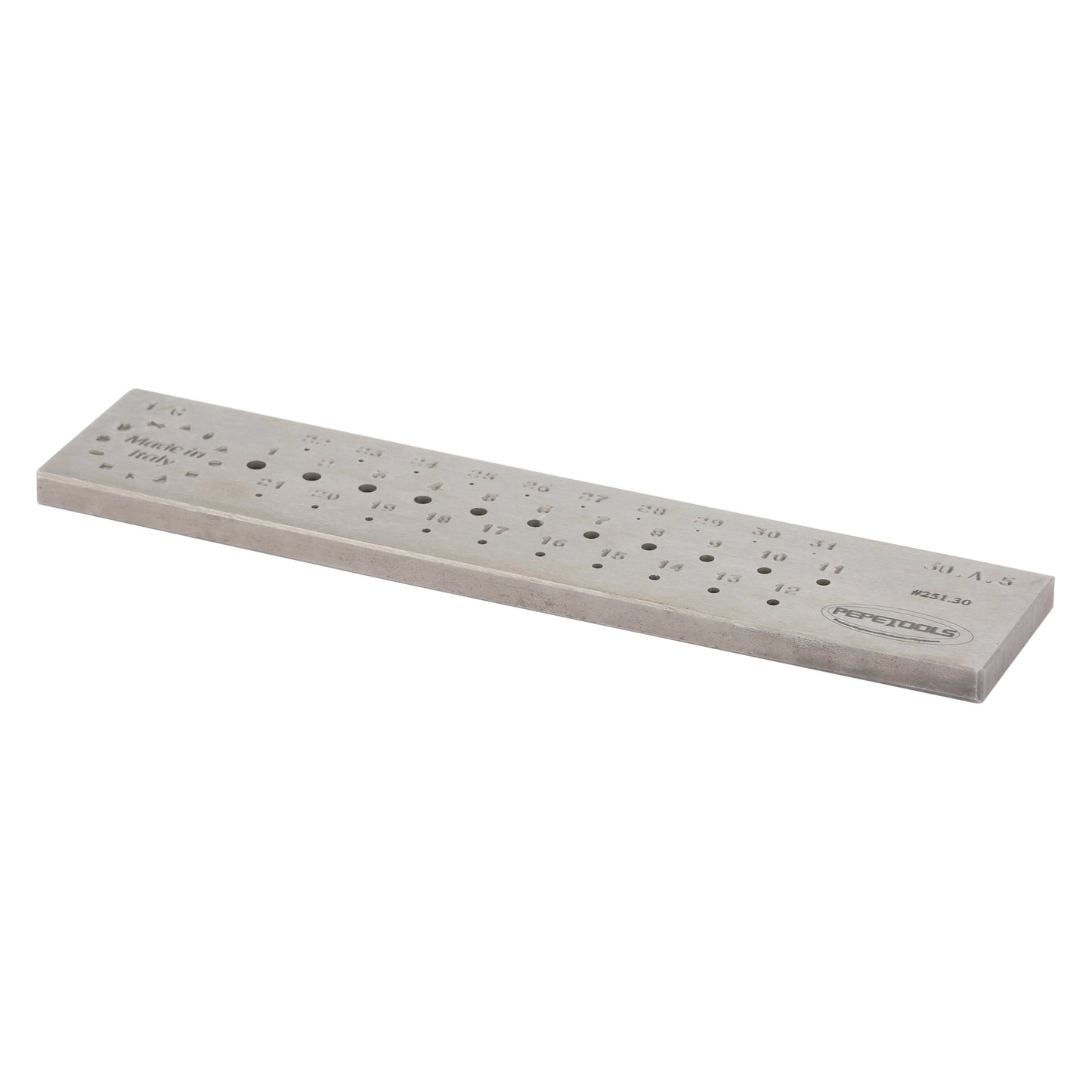 Round Wire Draw Plate, 3mm - .5mm, 31 Holes, Hardened Steel