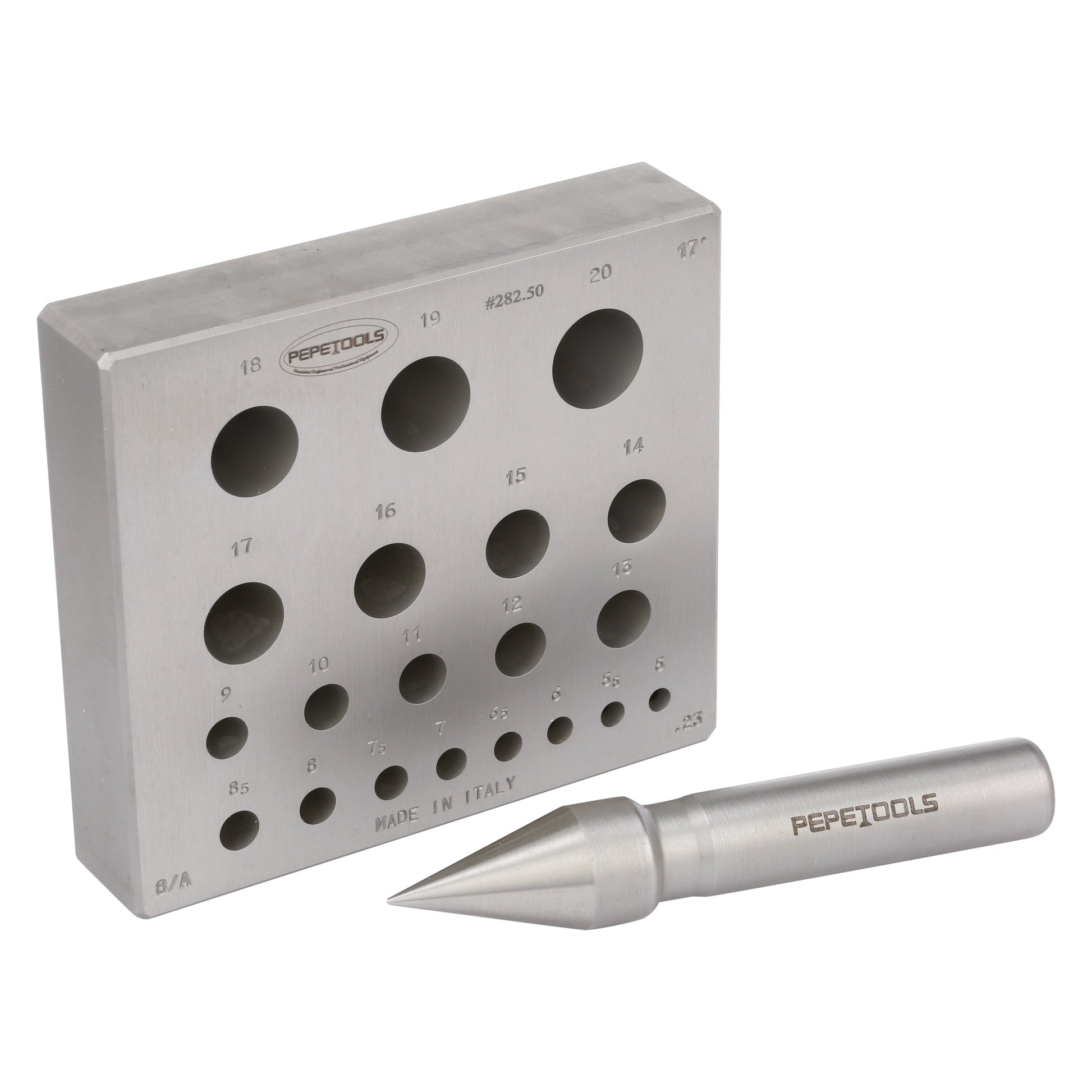 Round Bezel Forming Block, 20 holes, 17° Taper, 5mm - 20mm Diameter - Clay Revolution