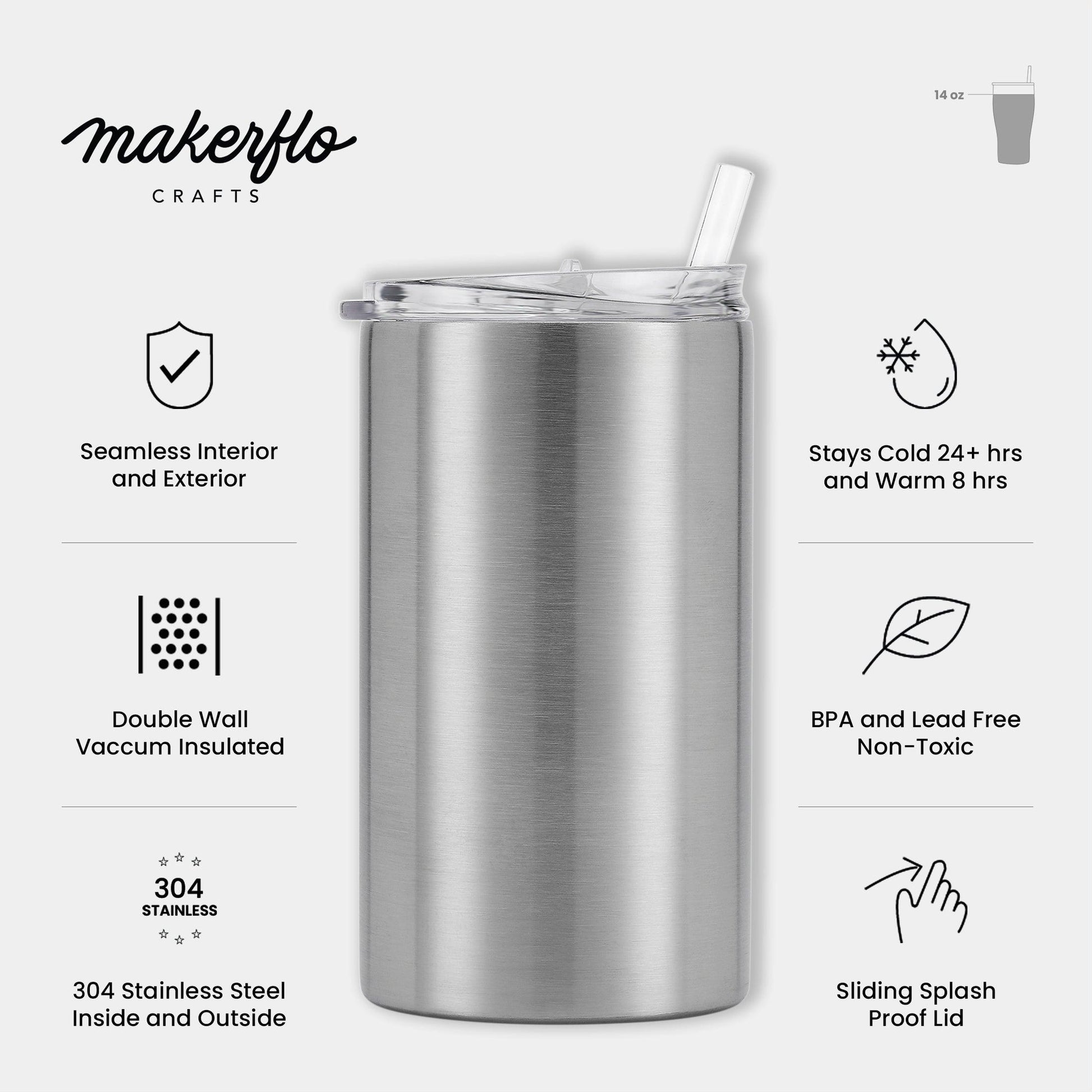 14oz Skinny Tumbler - Clay Revolution