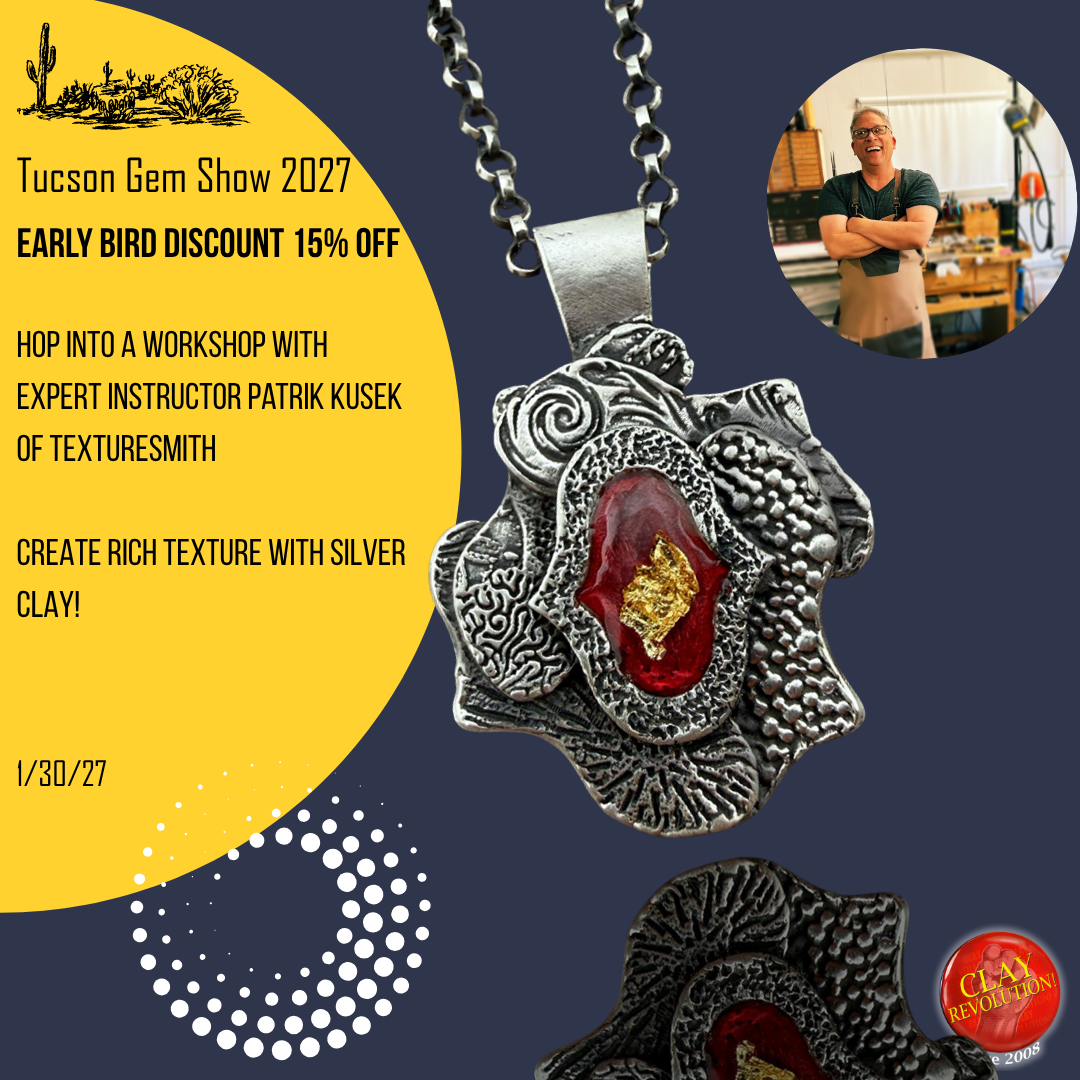 Textured Metal Clay Pendant with Patrik Kusek 1-30-27 Tucson