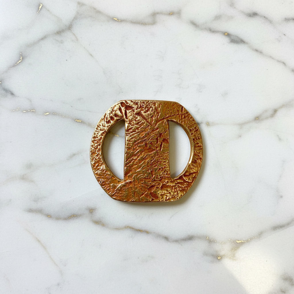Artisan Bronze Bracelet Component-Rustic Earth Motif