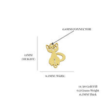 Load image into Gallery viewer, Playful Cat Permanent Jewelry Connector - Gold Filled