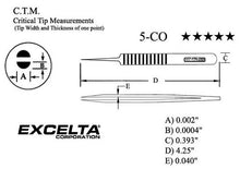 Carregar imagem no visualizador da galeria, Ultra Fine Pointed Tweezer, Tapered, 5-CO-ET Cobaltima®, Excelta
