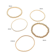 Carregar imagem no visualizador da galeria, Stretchy Gold-Fill Beaded Bangle Bracelets, 14/20 Gold-Filled, 6.5" Diameter