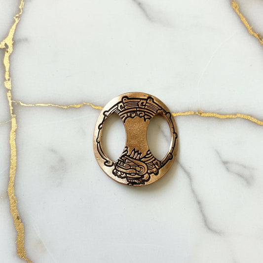 Artisan Bronze Bracelet Component – Asian-Inspired Motif