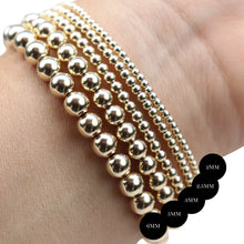 Carregar imagem no visualizador da galeria, Stretchy Gold-Fill Beaded Bangle Bracelets, 14/20 Gold-Filled, 6.5" Diameter