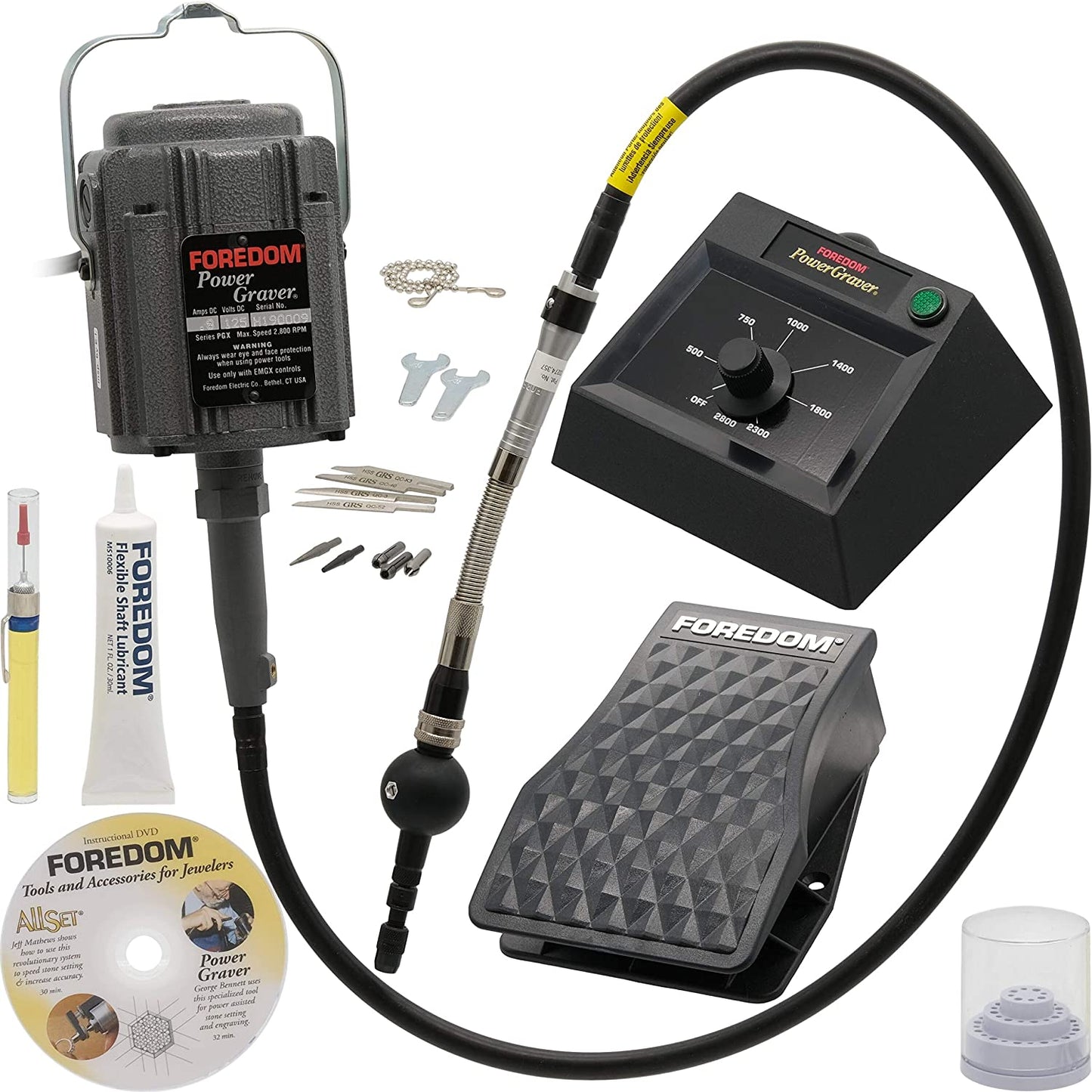 PowerGraver Kit by Foredom, includes GRS Gravers, K.2293 - Clay Revolution