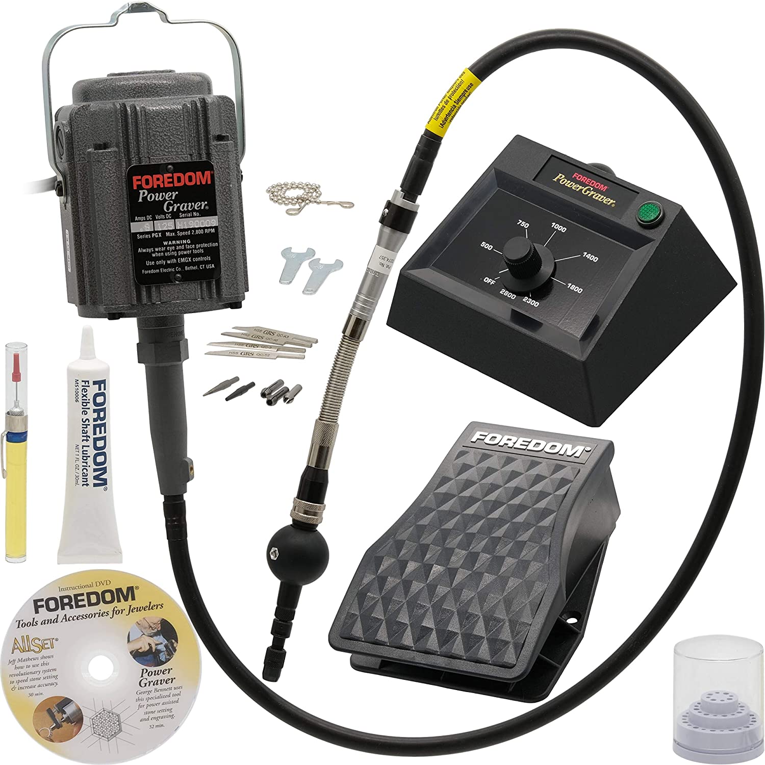 PowerGraver Kit by Foredom, includes GRS Gravers, K.2293 - Clay Revolution