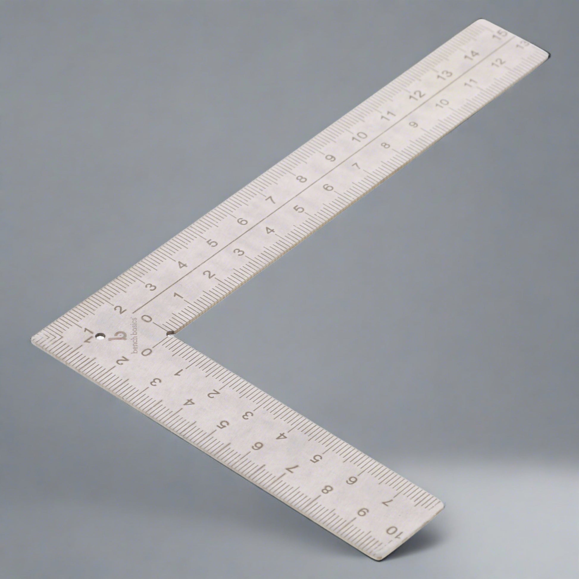 Square Metric Ruler for Metalsmiths and Jewelers, Stainless Steel, 90° - Clay Revolution