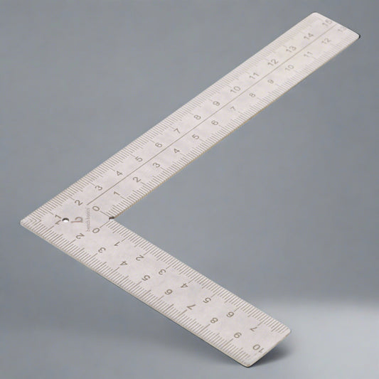 Square Metric Ruler for Metalsmiths and Jewelers, Stainless Steel, 90° - Clay Revolution