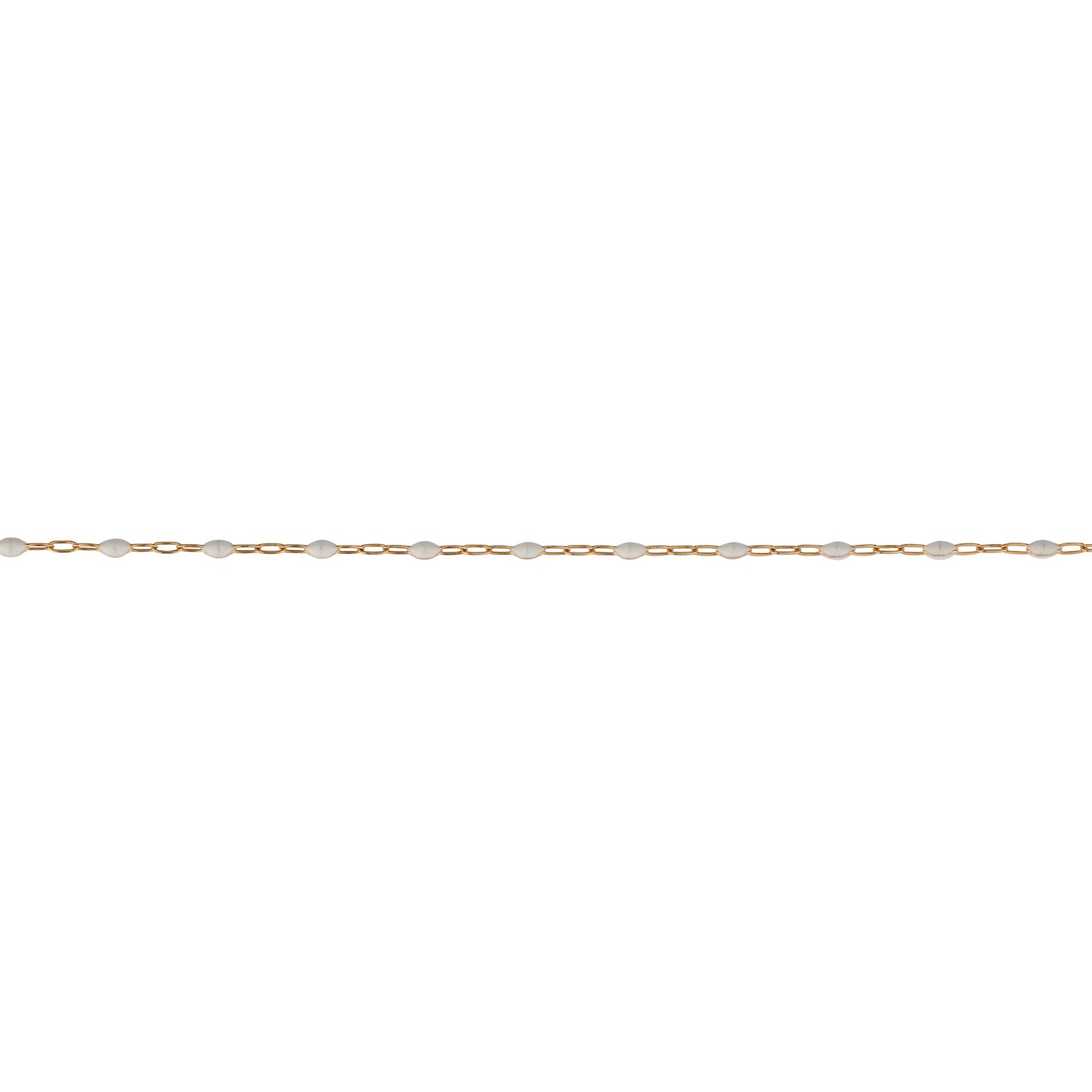 Pure White Paperclip Enamel Gold Fill Chain, 1.5MM, Chain for Permanent Jewelry - Clay Revolution