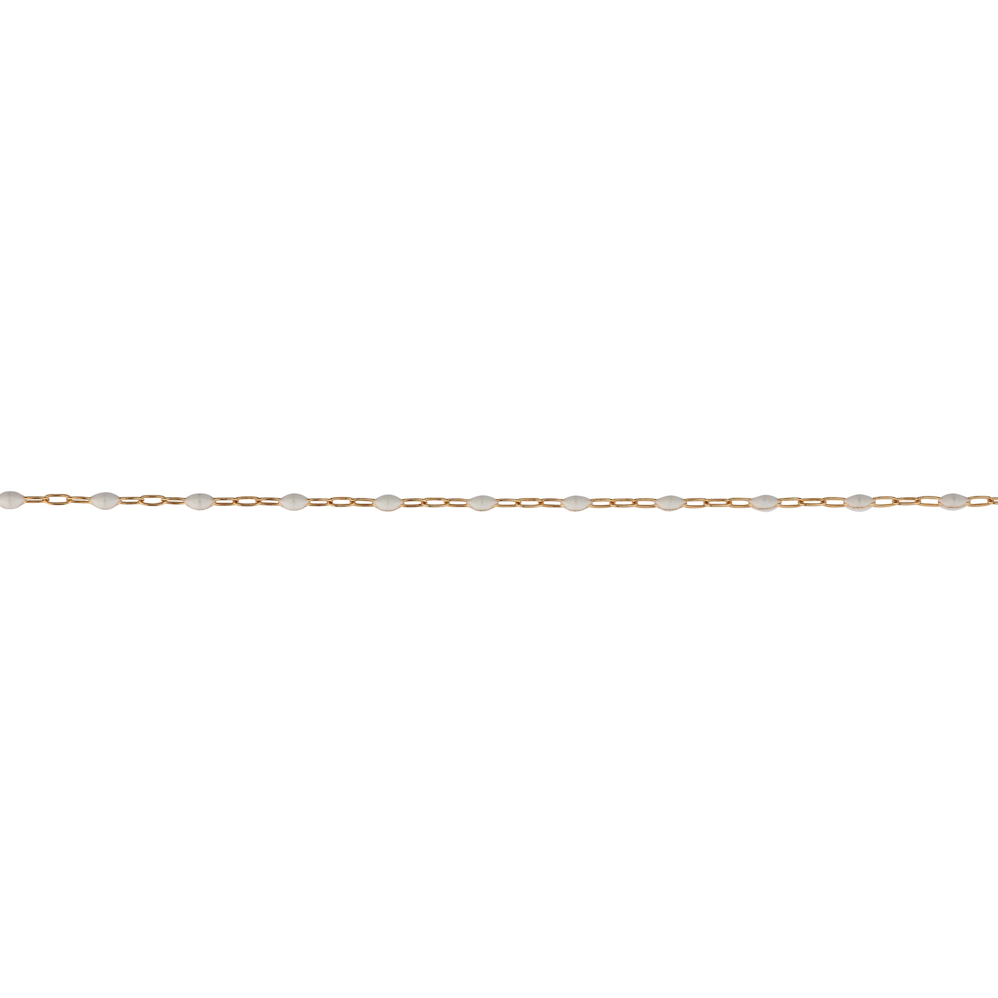 Pure White Paperclip Enamel Gold Fill Chain, 1.5MM, Chain for Permanent Jewelry - Clay Revolution