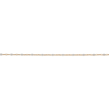 Pure White Paperclip Enamel Gold Fill Chain, 1.5MM, Chain for Permanent Jewelry - Clay Revolution