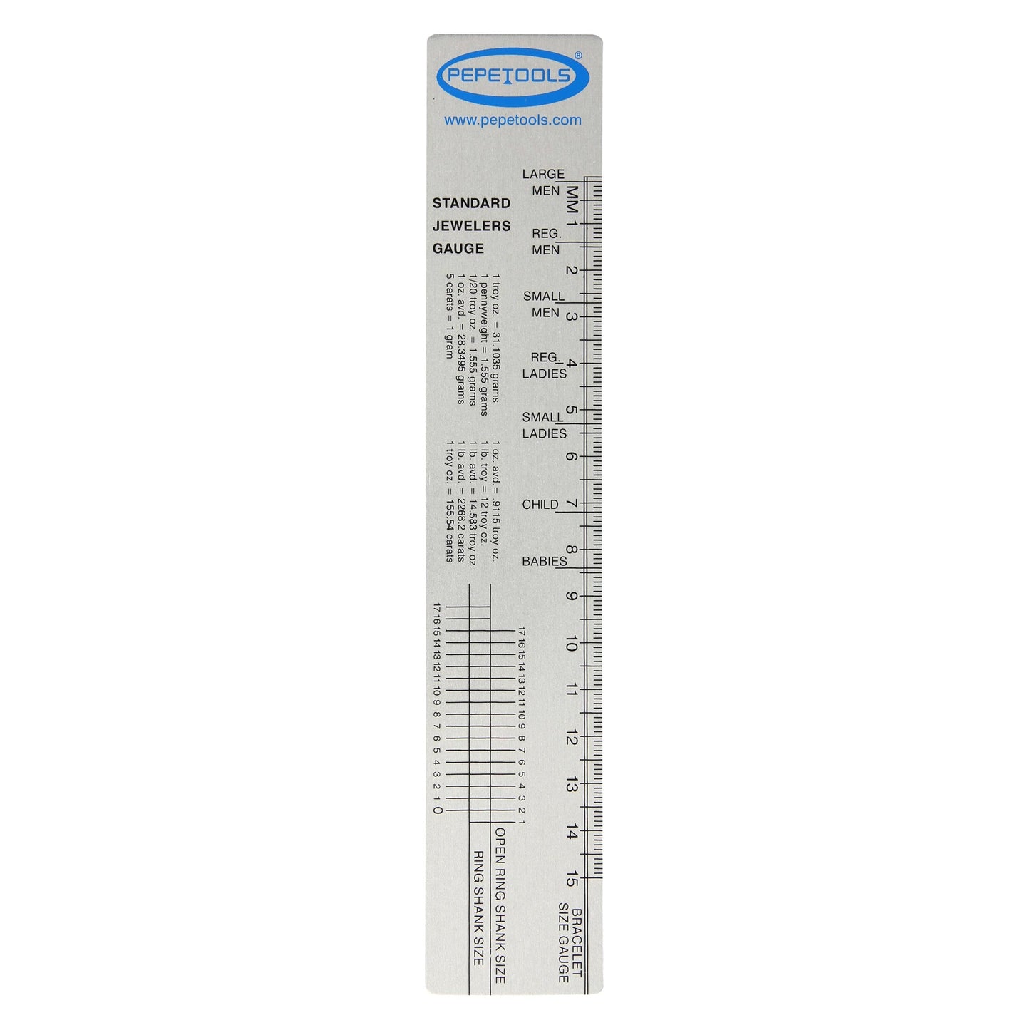 Standard Jeweler's Gauge Ruler – Ring & Bracelet Sizing Tool - Clay Revolution