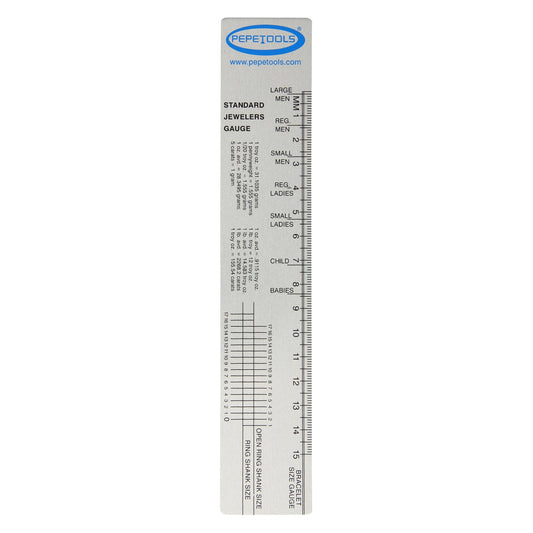 Standard Jeweler's Gauge Ruler – Ring & Bracelet Sizing Tool - Clay Revolution