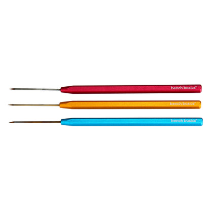 Soldering Picks, Titanium, Roll Proof Handle, Set of 3 - Clay Revolution