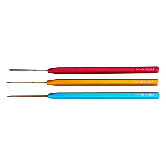Soldering Picks, Titanium, Roll Proof Handle, Set of 3 - Clay Revolution
