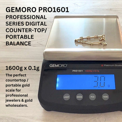 Professional Digital Scale KG, G, 1600g x 0.1g - GEMORO PRO1601 - Clay Revolution