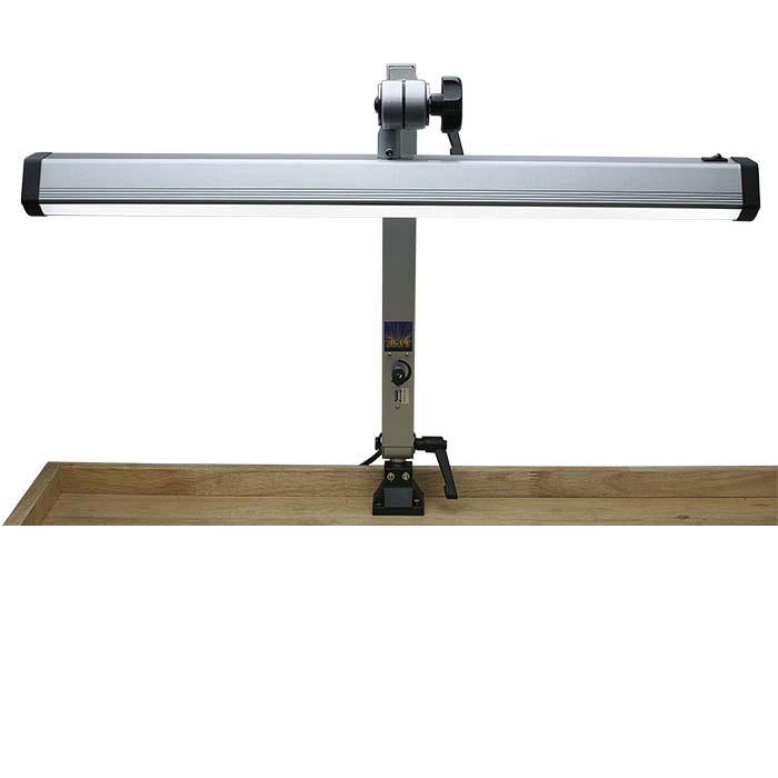 Extra-Wide Silver-Finish Jeweler's LED Task Lamp with USB Port - Clay Revolution