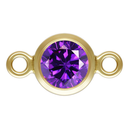 Birthstone Connectors, Gold Filled 14k, 4mm, For Permanent Jewelry - Clay Revolution