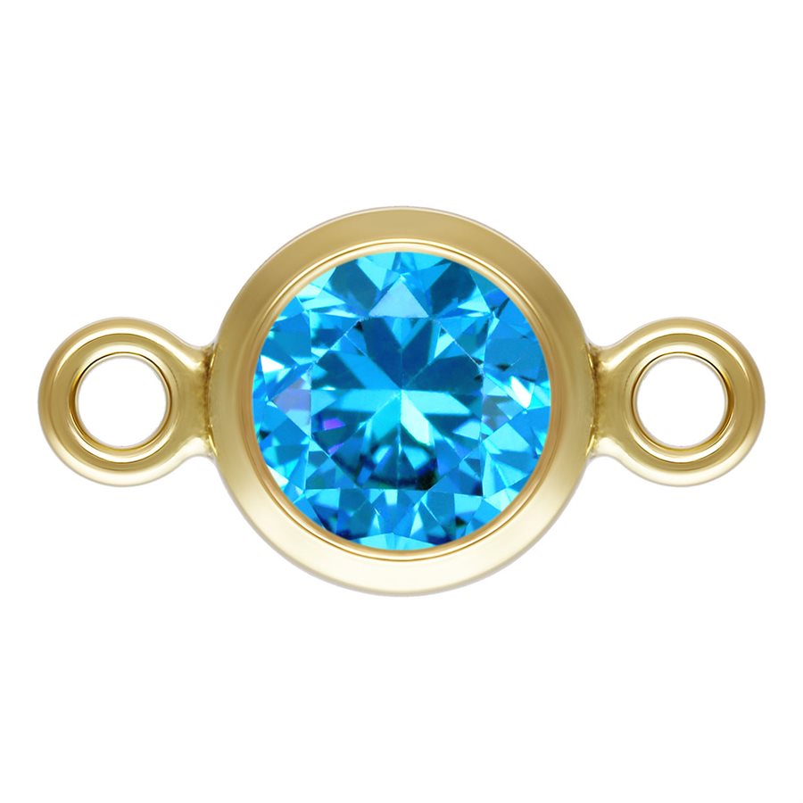 Birthstone Connectors, Gold Filled 14k, 4mm, For Permanent Jewelry - Clay Revolution