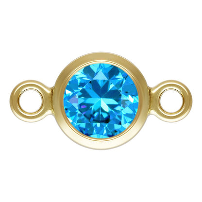 Birthstone Connectors, Gold Filled 14k, 4mm, For Permanent Jewelry - Clay Revolution