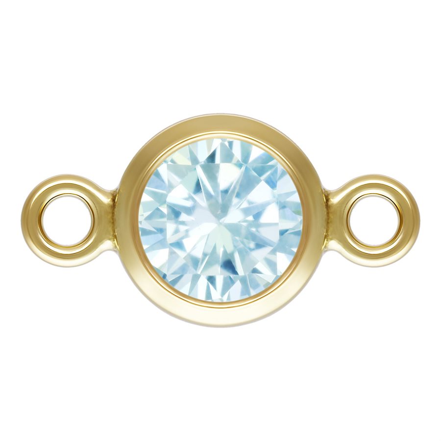 Birthstone Connectors, Gold Filled 14k, 4mm, For Permanent Jewelry - Clay Revolution