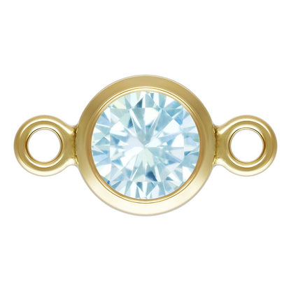 Birthstone Connectors, Gold Filled 14k, 4mm, For Permanent Jewelry - Clay Revolution
