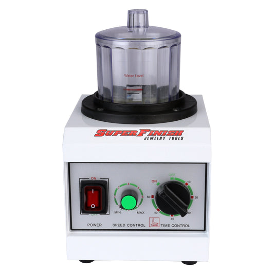 Super Mini Magnetic Jewelry Tumbler, Variable Speed, 4" Bowl, Pin Finisher - Clay Revolution