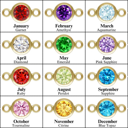 Birthstone Connectors, Gold Filled 14k, 4mm, For Permanent Jewelry - Clay Revolution