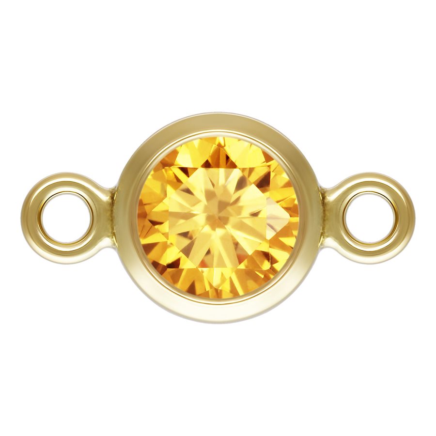 Birthstone Connectors, Gold Filled 14k, 4mm, For Permanent Jewelry - Clay Revolution