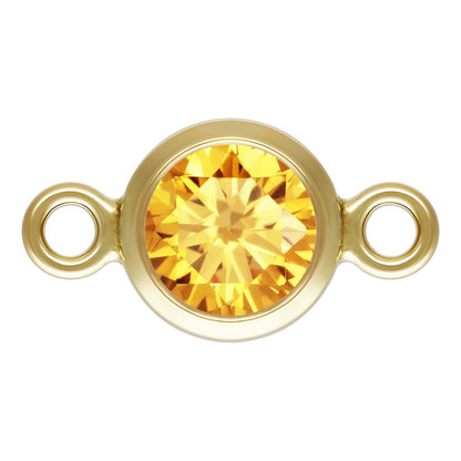 Birthstone Connectors, Gold Filled 14k, 4mm, For Permanent Jewelry - Clay Revolution