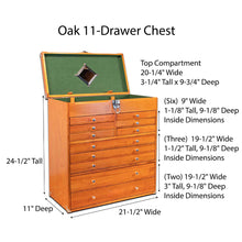 Load image into Gallery viewer, Dark Oak 11-Drawer Classic American Style Top Chest GI-T22-D, Gerstner International