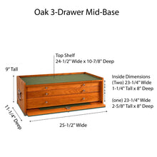 Cargar imagen en el visor de la galería, Oak 3-Drawer Mid-Base M24 - Gerstner