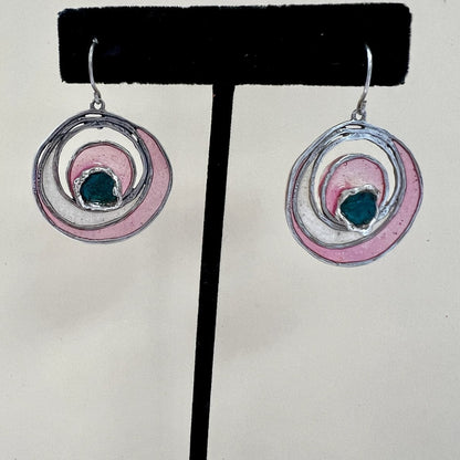 Artisan-Made Sterling Silver and Resin Earrings