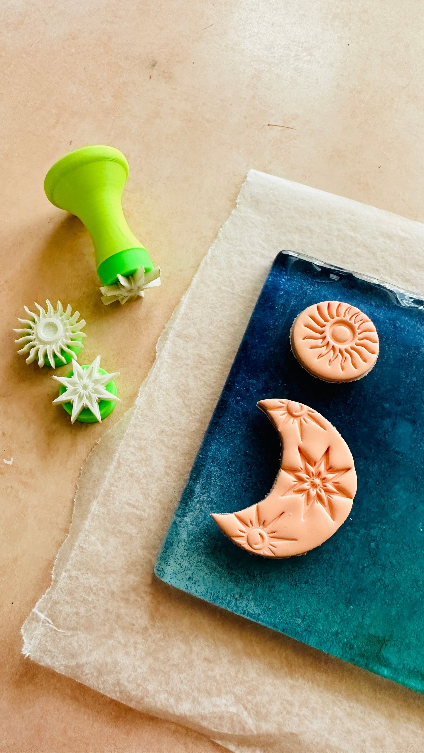 Celestial Starlight Texture Tips mini stamps for polymer clay and art