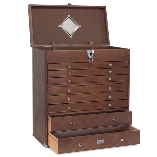 Dark Oak 11-Drawer Classic American Style Top Chest GI-T22-D, Gerstner International