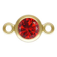 Cargar imagen en el visor de la galería, Birthstone Connectors, Gold Filled 14k, 4mm, For Permanent Jewelry