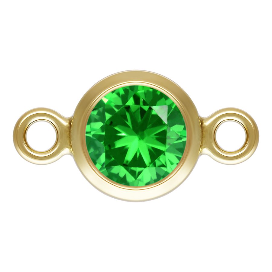 Birthstone Connectors, Gold Filled 14k, 4mm, For Permanent Jewelry - Clay Revolution