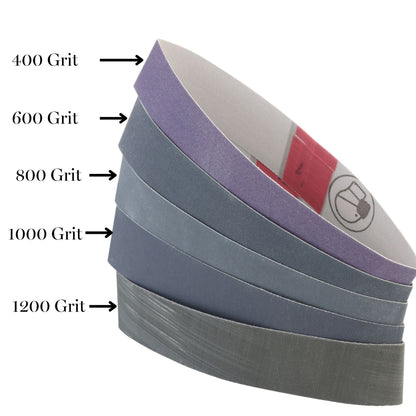 High Grit Belts for Flexshaft Belt Sander (1" x 10.5" Premium 3M Abrasives) - Clay Revolution