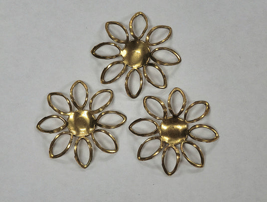 Brass Flower Open Petal Component