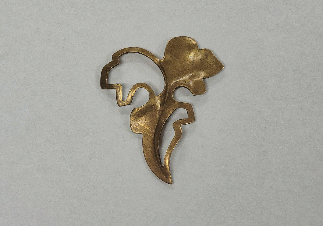 Brass Flower w/ Stem Component (open leaf)