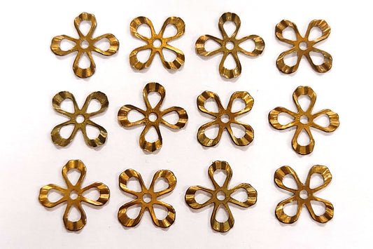 Brass Ridged Petal Flower Component