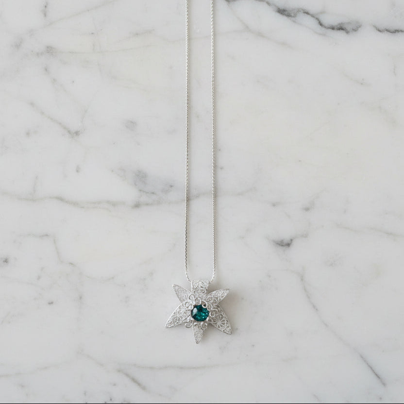 Artisan-Made Silver Floral Necklace